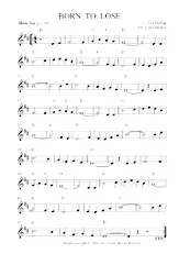 download the accordion score BORN TO LOSE in PDF format